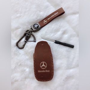 Leather Car Key Case Protector Mercedes-Benz